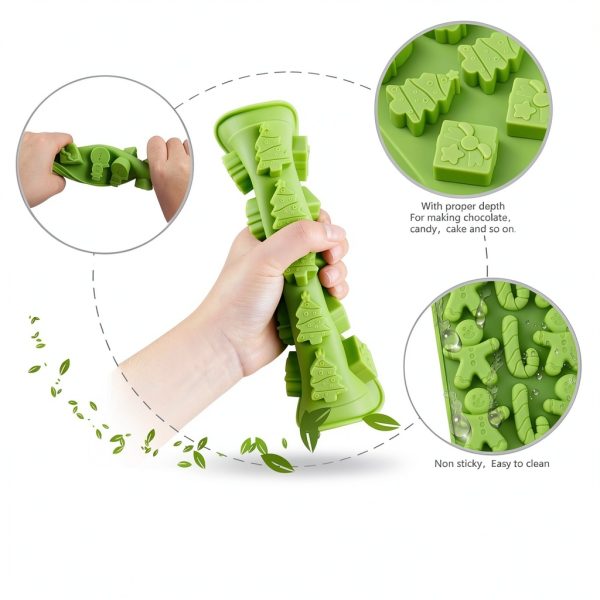 Actvty Christmas Chocolate Molds Silicone BPA Free 6 Pack-2
