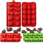 Actvty Christmas Chocolate Molds Silicone BPA Free 6 Pack-0