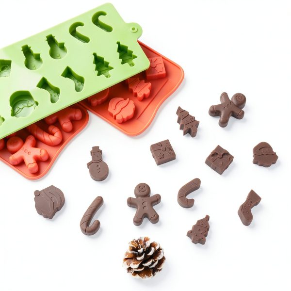 Actvty Christmas Chocolate Molds Silicone BPA Free 6 Pack-5