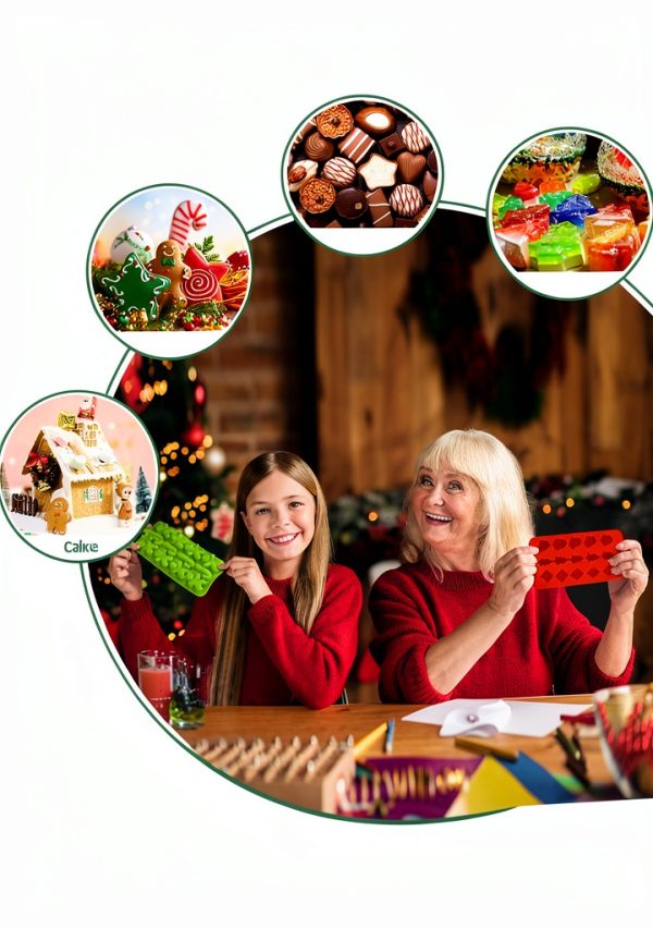 Actvty Christmas Chocolate Molds Silicone BPA Free 6 Pack-4