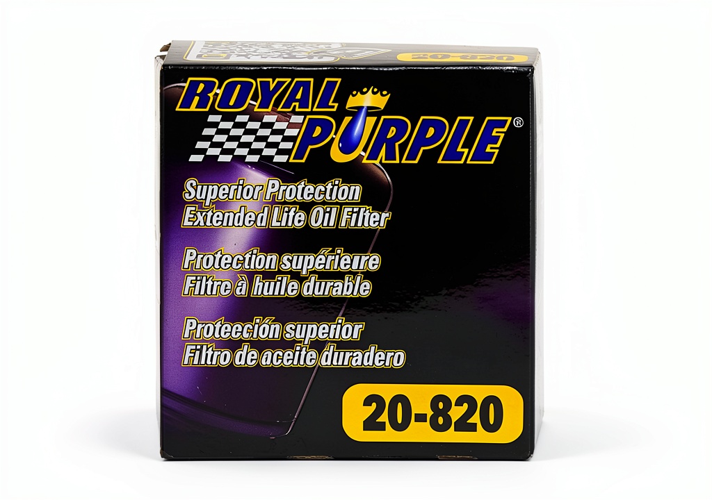 Installing Royal Purple ATV Oil Filter Silicone Performance on a wooden desk