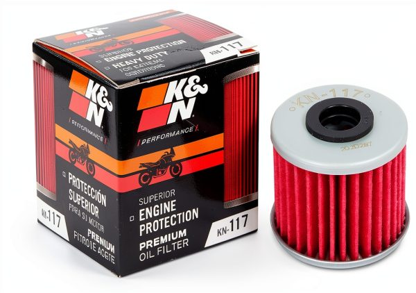 K&N High Flow Motorcycle Oil Filter KN-117 Synthetic Blend-0