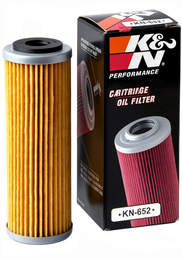 K&N High Flow Motorcycle Oil Filter KN-652 Heavy Duty Synthetic Blend-0
