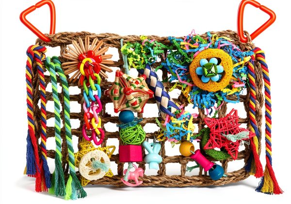 Foraging Toys for Parakeets & Cockatiels YIXUND Seagrass Wall Toys-0