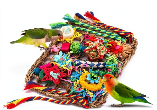 Foraging Toys for Parakeets & Cockatiels YIXUND Seagrass Wall Toys-2