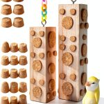 2 Pcs Wooden Bird Chew Toys - 7.9 Inch Hanging Parrot Toys, with 92 Detachable Corks, Relieve Boredom & Anxiety, Foraging Toys, for Parakeet, Cockatiel, Conure, Budgie, Lovebird-0