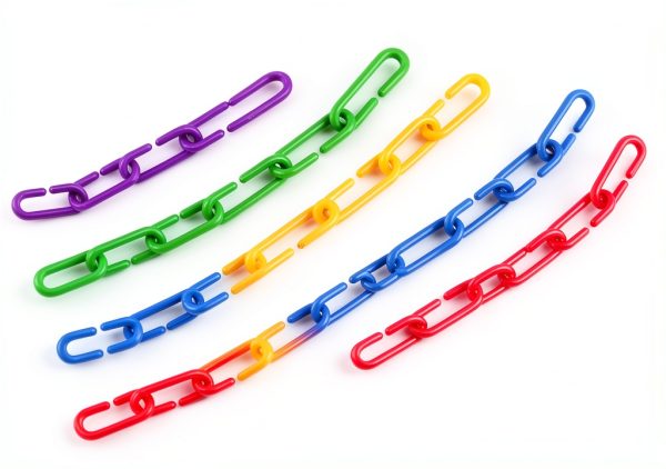 JIALEEY 100PCS Plastic Chain Links, Children's Learning Toy, Mix Color Rainbow DIY C-Clips Chains Hooks Swing Climbing Cage Toys for Bird Sugar Glider Rat Parrot-2