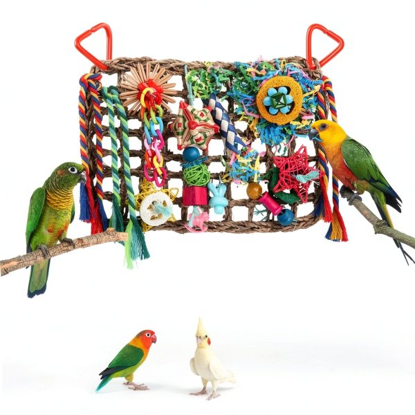 Foraging Toys for Parakeets & Cockatiels YIXUND Seagrass Wall Toys-5