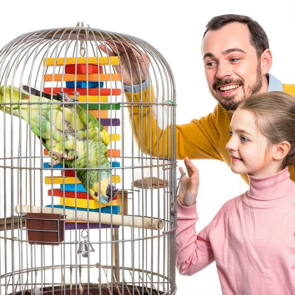 MEWTOGO 2Pcs Bird Toys - Parrot Toys with Multicolored Natural Wooden Blocks, Bird Chewing Sticks Toys for Conures Parakeets Cockatiels Lovebirds African Grey Macaws Amazon Parrots Gift-1