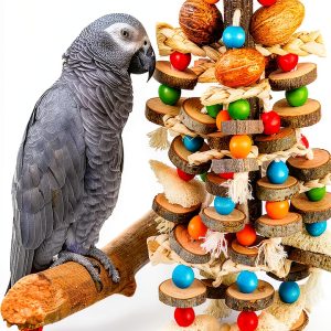 BBjinronjy Large Parrot Toys Bird Chewing Toys Natural Nuts Corn-0