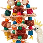 lovyoCoCo Parrot Toys Bird Toys Natural Corn Cob Bird chew Toys for Small and Medium-Sized Macaws,African Grey,Cockatoos,Amazon Parrots,Parakeet,Cockatiel,Sun Conure, Lovebird with Wooden Blocks-0