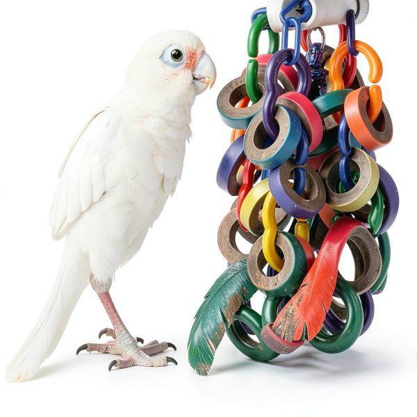 Bagel Cascade Bird Toy Super Bird Creations Large 15" x 4.5"-5