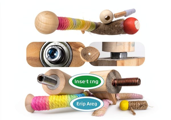 Agape Bird Toy, Parrot 360° Interactive Rotating Perch, Bird Cage Accessories for Small and Medium Parrots to Expend Energy, Wooden Stand for Parakeets Cockatiels Lovebirds Conures Finches Budgies-5