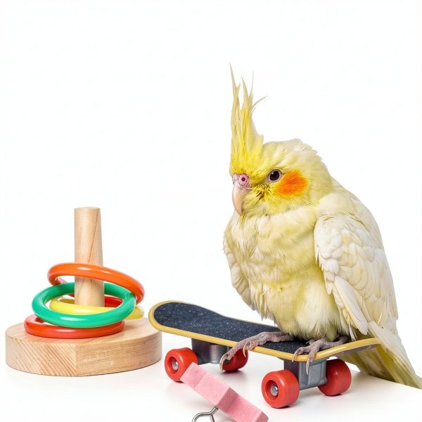 Bird Toys Parakeet Set 5pcs by HOORITO Natural Wood & ABS Design-3
