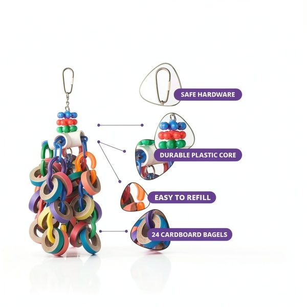 Bagel Cascade Bird Toy Super Bird Creations Large 15" x 4.5"-1